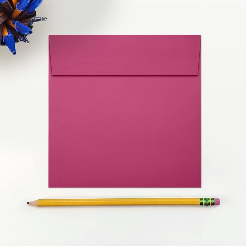 LUXPaper Square Invitation Envelopes | 5 1/2" x 5 1/2" | Magenta Pink | 80lb. Text | 50 Qty - Image 4